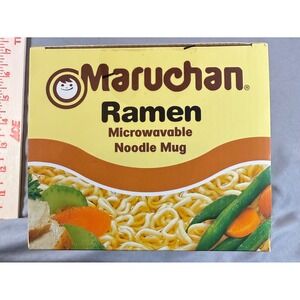 Maruchan Ramen Microwavable Noodle Mug with Lid White Orange BPA Free New